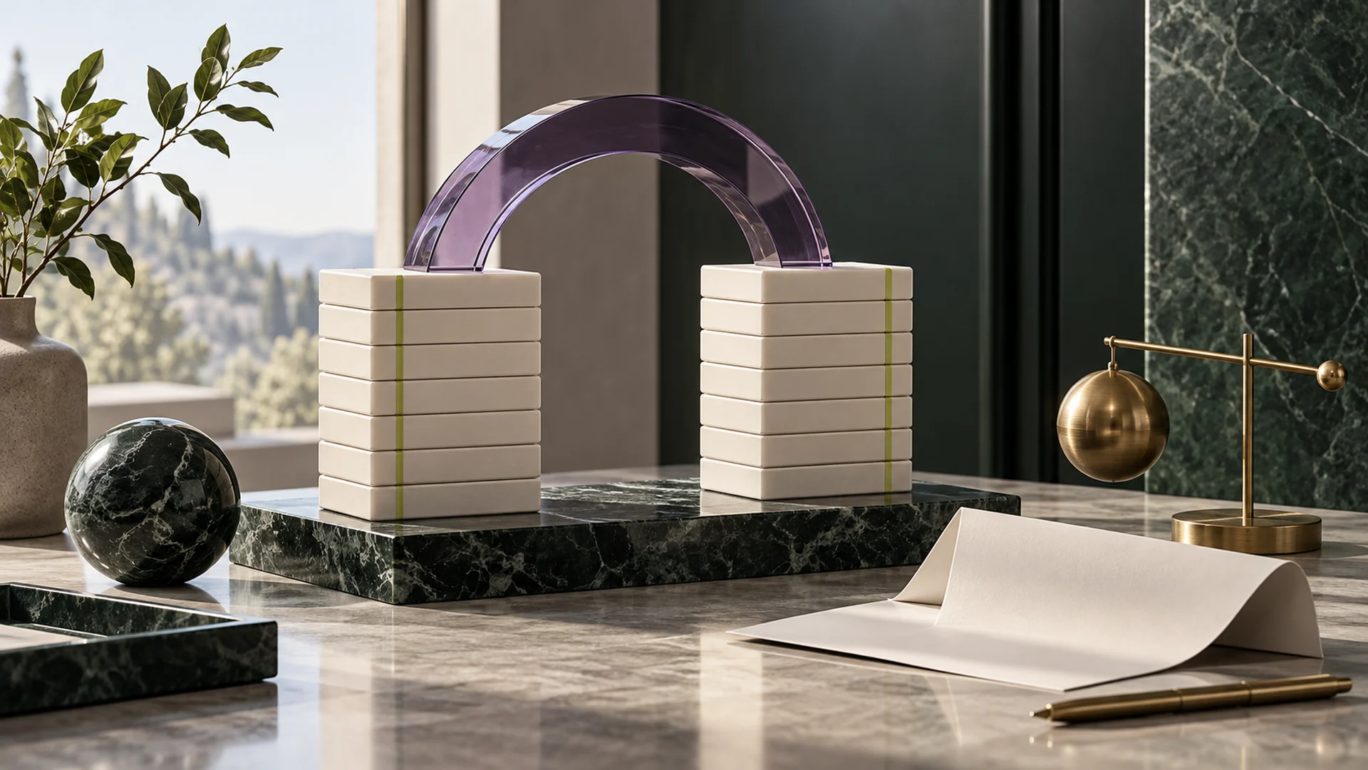 3D concept of organised accounting ledgers and connected finance documents