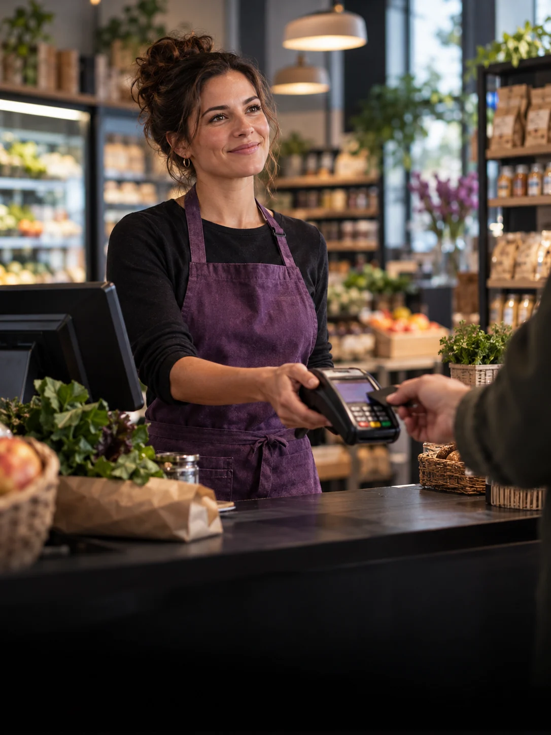 Illustrative store owner reviewing why Grosa may fit their daily operations